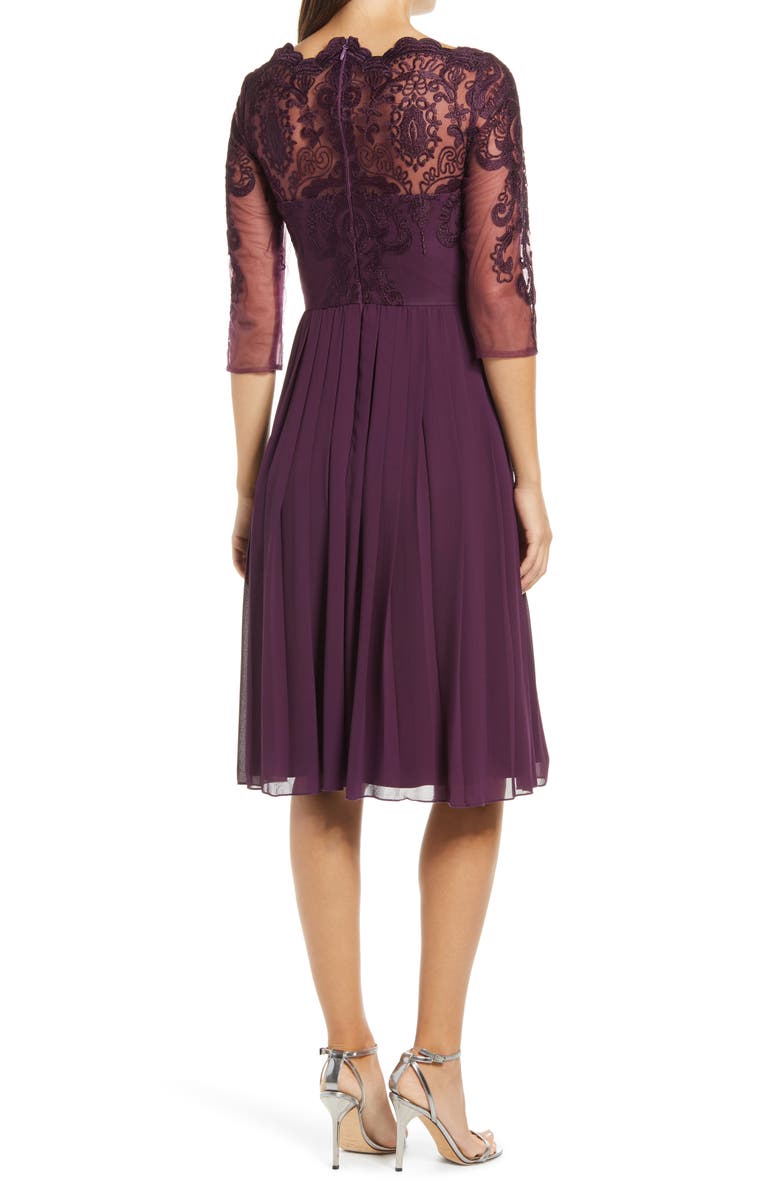 Chi Chi London Melina Lace Bodice Fit & Flare Cocktail Dress, Alternate, color, 