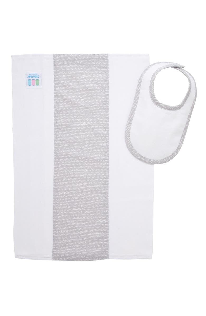3 Marthas Dot Drooler Bib & Burp Set, Alternate, color, Gray Elephant Dot