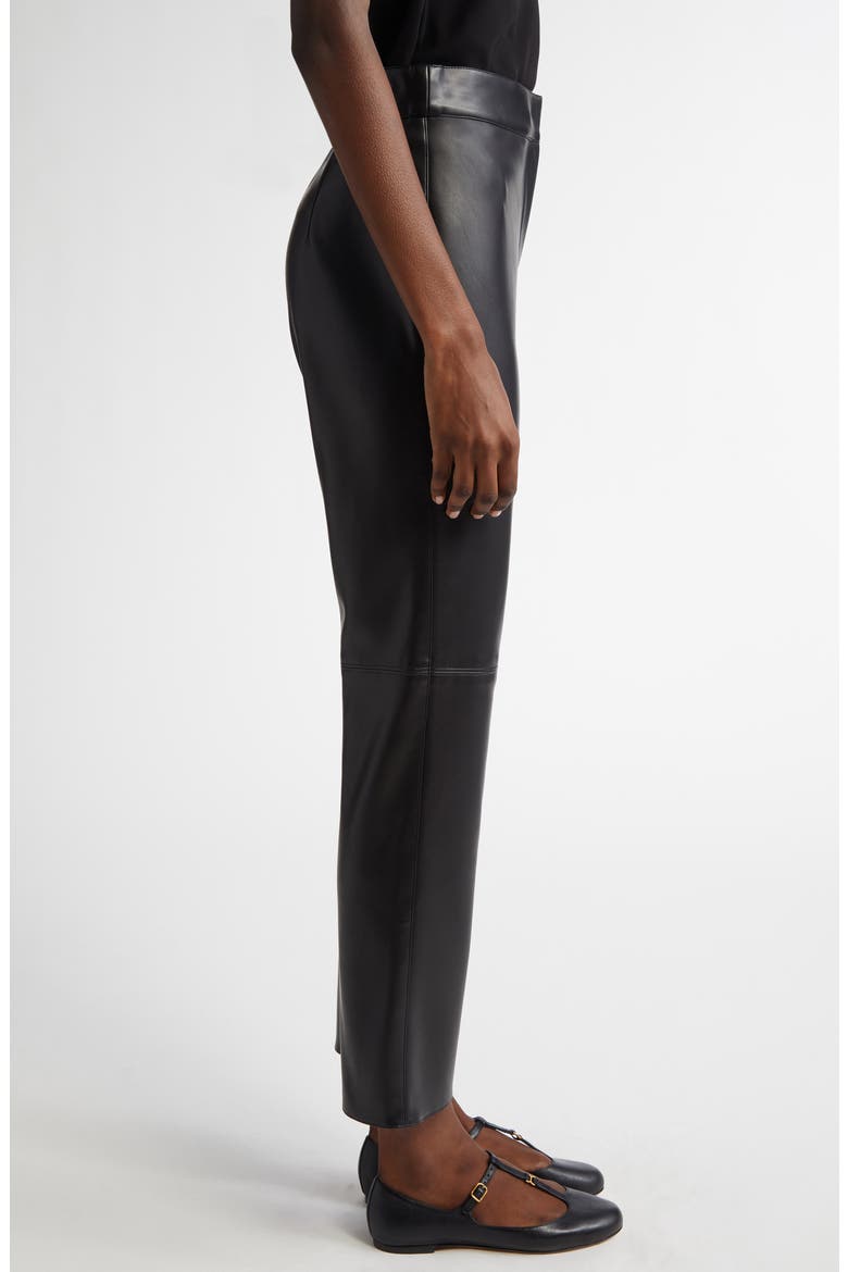 Edgard Faux Leather Straight Leg Crop Pants, Alternate, color, BLACK
