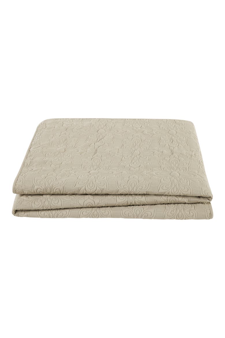 Caroline Embossed Floral Quilt Set, Alternate, color, TAUPE