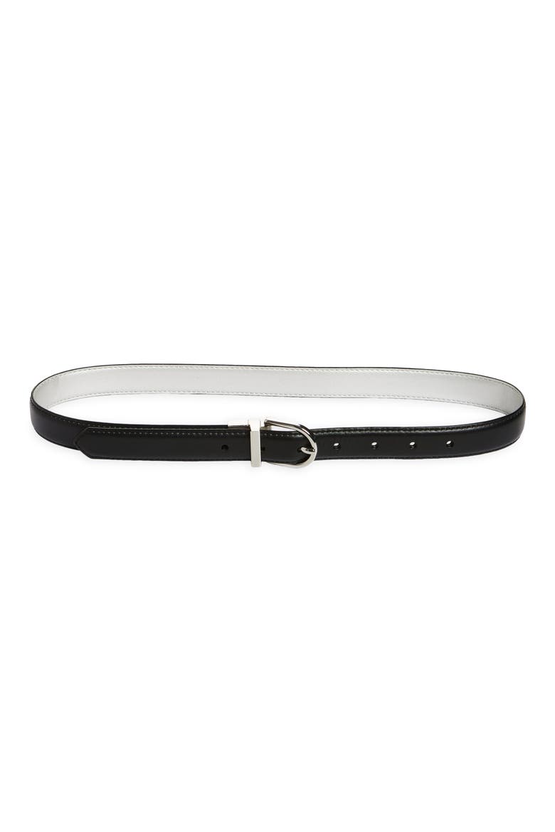 Nora Reversible Metallic Leather Belt, Main, color, BLACK- SILVER