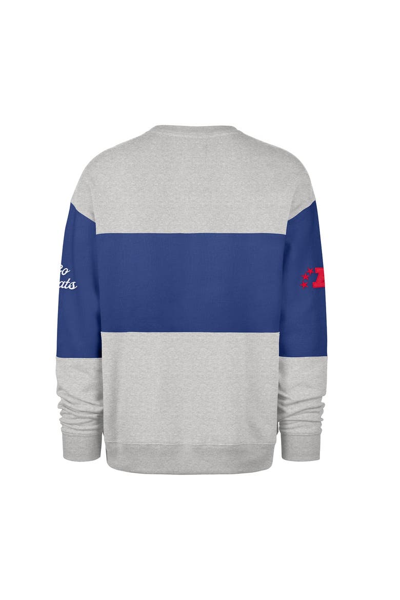 Men's '47 Royal/Heather Gray New England Patriots Blockfield Maximalist Sweatshirt, Alternate, color, Royal