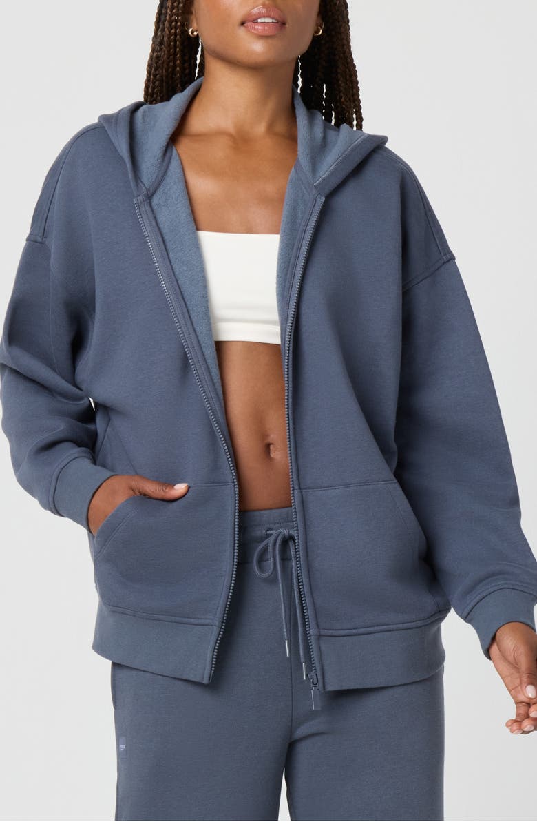 Florence by Mills Cozy Crush Oversize Zip Hoodie, Main, color, Ombre Blue