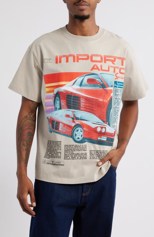 ID Supply Co Oversize Import Auto Graphic T-Shirt in Tan 