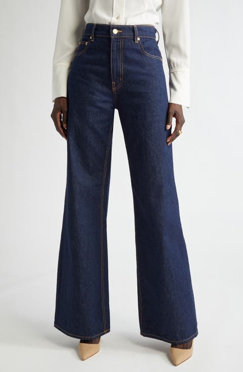 ★ ★ Women's Wide Leg Fit Mid Blue 375 Denim 47B High Rise Wide Leg Jeans-Mid Vintage | Boden USA