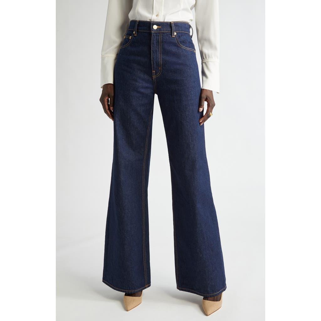 St John St. John Collection Paseo Nonstretch Denim Wide Leg Jeans In Rinse