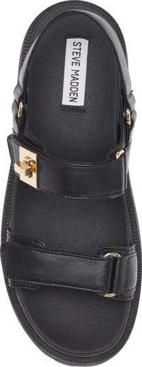 【Steve Madden】SUPERMONA プラットフォームサンダル SUPERMONA Black Leather Women's Platform Sandal – Steve Madden