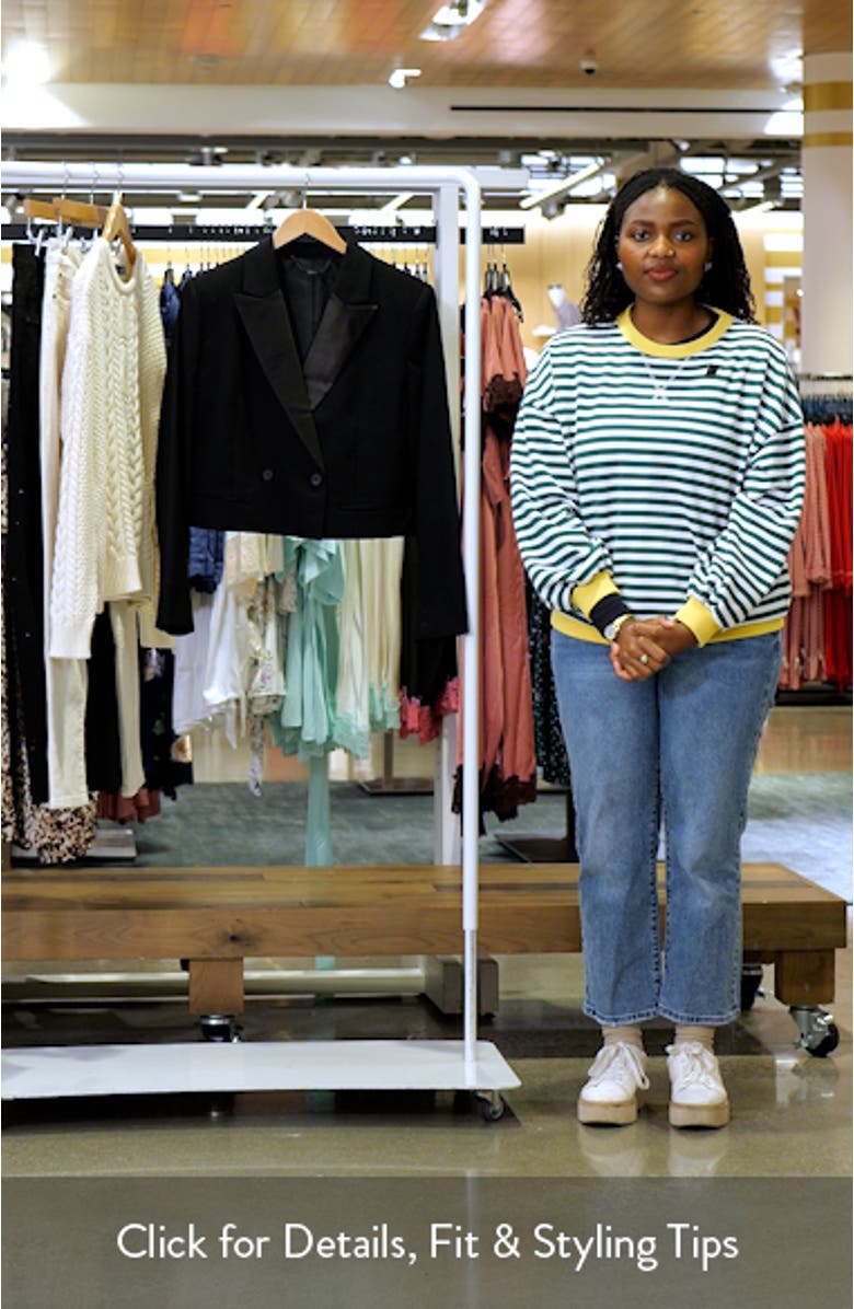 Noa Wool Blend Crop Tuxedo Blazer, sales video thumbnail