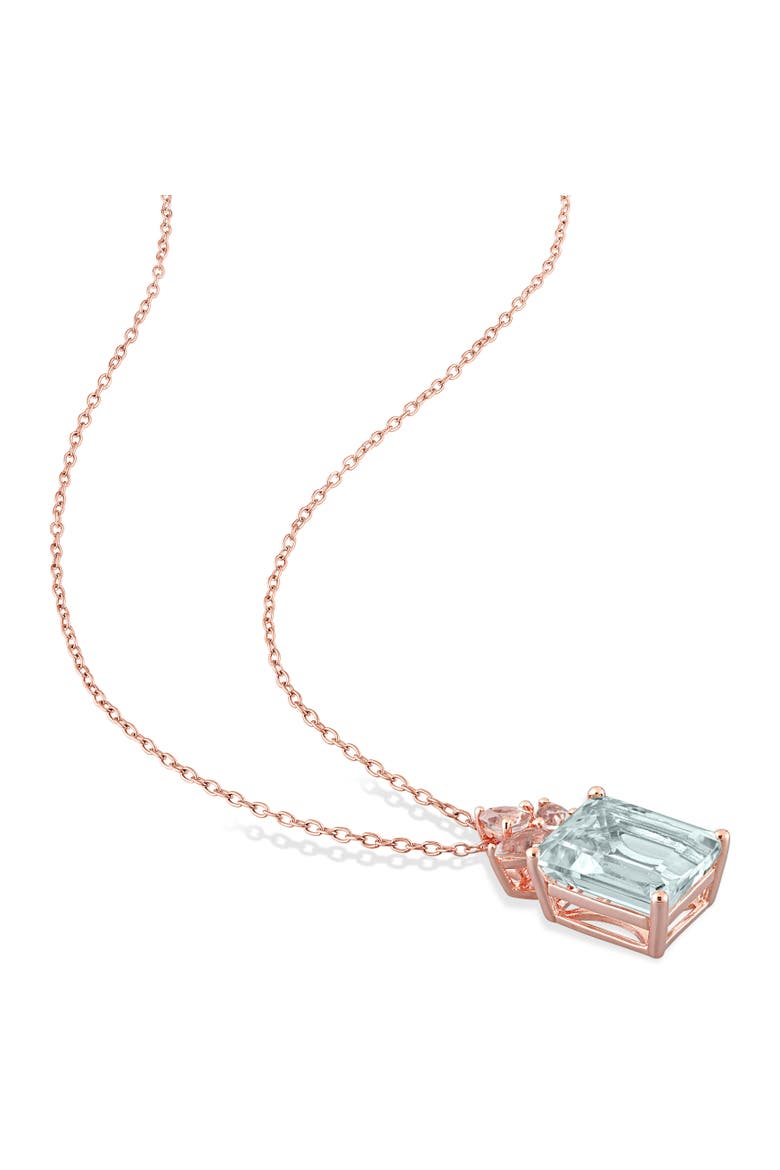 Aquamarine & Morganite Drop Necklace, Alternate, color, Aquamarine