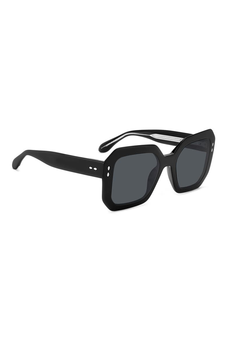 53mm Square Sunglasses, Alternate, color, BLACK/ GREY