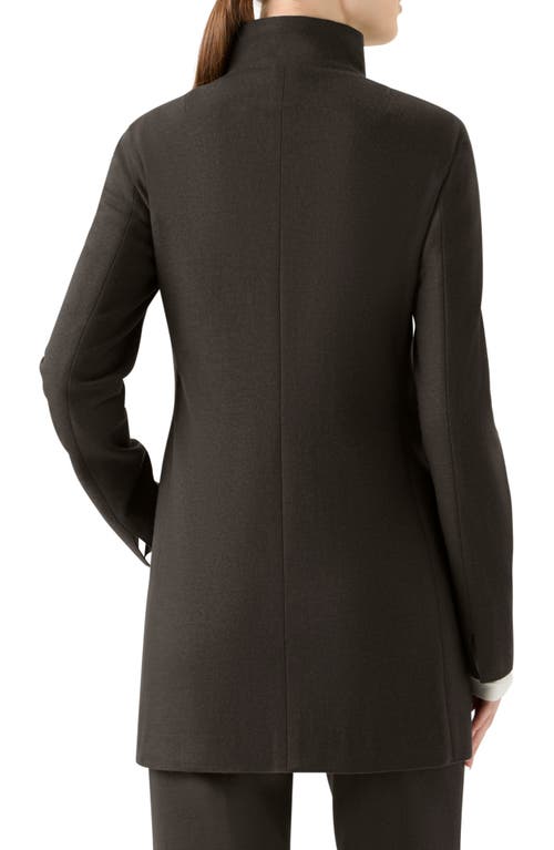 Akris Punto Wool Felt Longline Jacket In Brown
