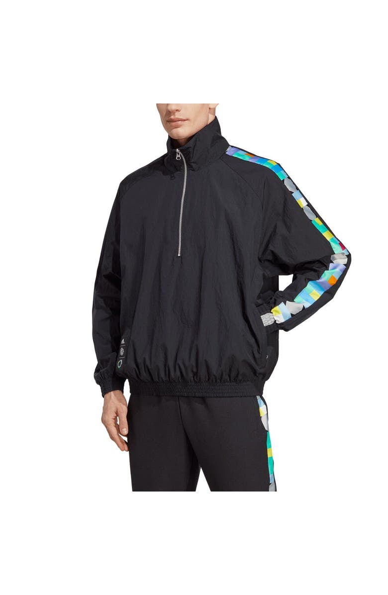 adidas Men's adidas Black Peter Saville x Manchester United Half-Zip Pullover Jacket, Alternate, color, Black