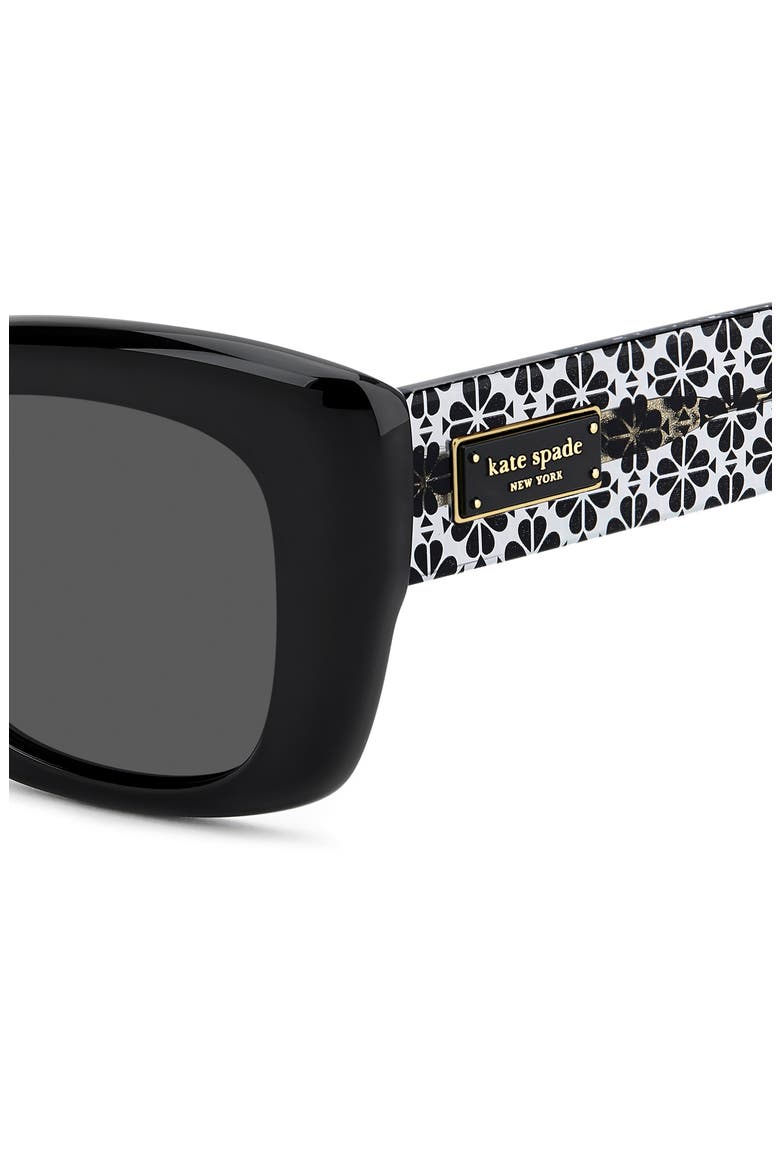 jenell 51mm polarized rectangular sunglasses, Alternate, color, BLACK