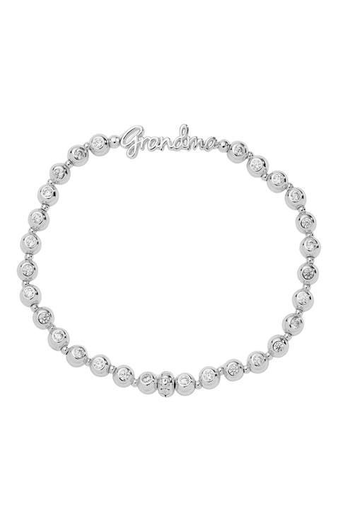 Grandma Elongated Crystal Stretch Bracelet