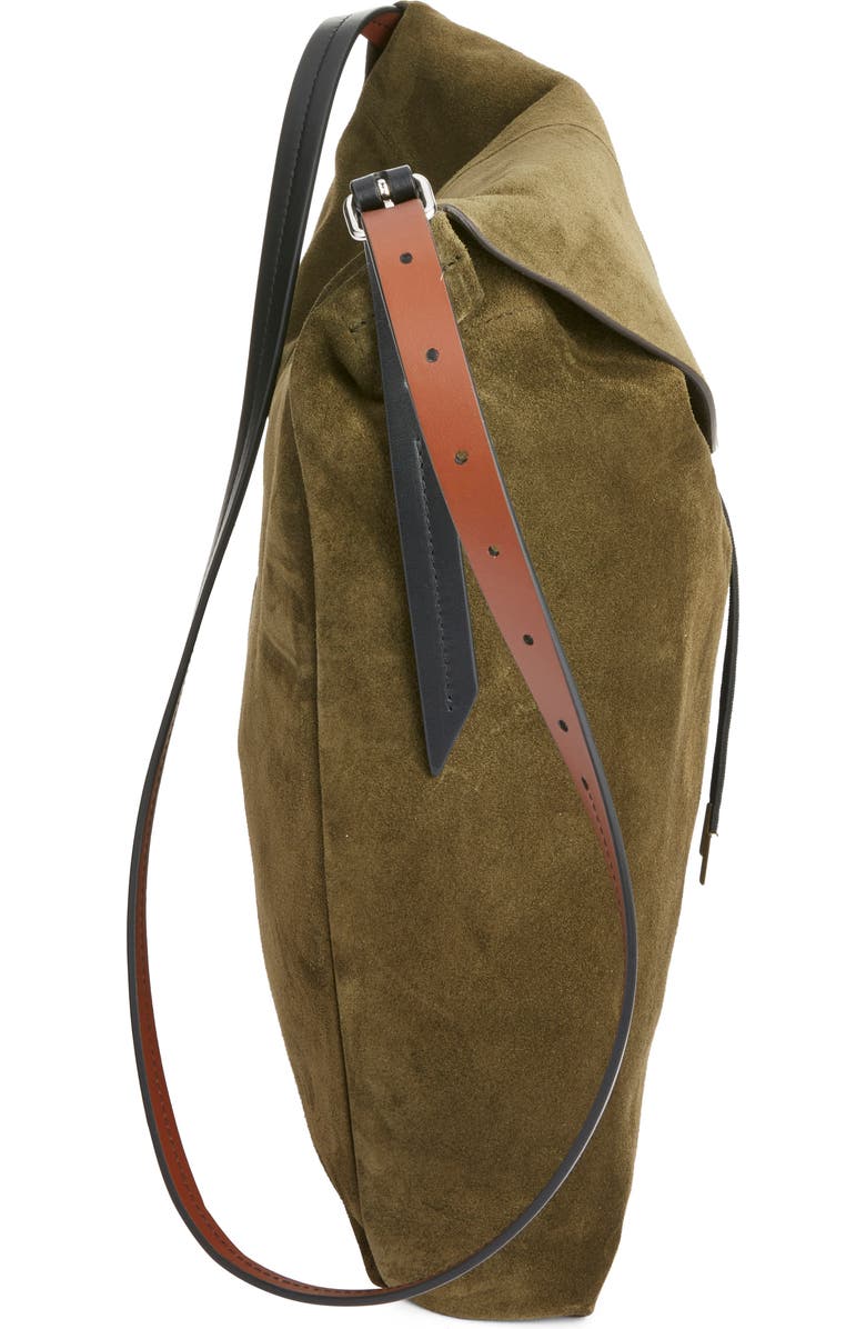 Maison Margiela Small Drawstring Suede Hobo Bag, Alternate, color,