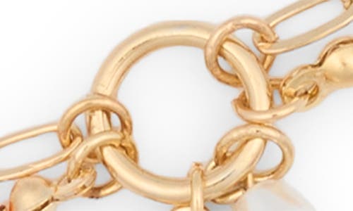 Nordstrom Rack 2-pack Faux Pearl Beaded Anklets In Gold