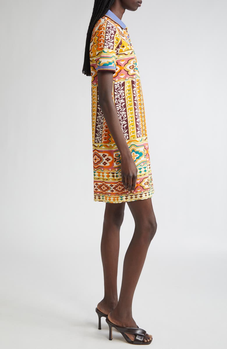 Etro Geo Floral Piqué Polo Minidress, Alternate, color, Printed Yellow Base