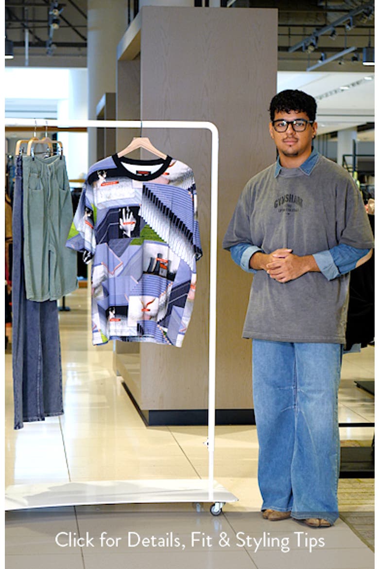 Crash Graphic Print Oversize Cotton T-Shirt video
