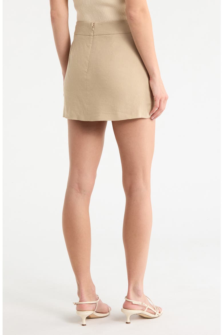 Alvara Linen Blend Miniskort, Alternate, color, STONE KHAKI