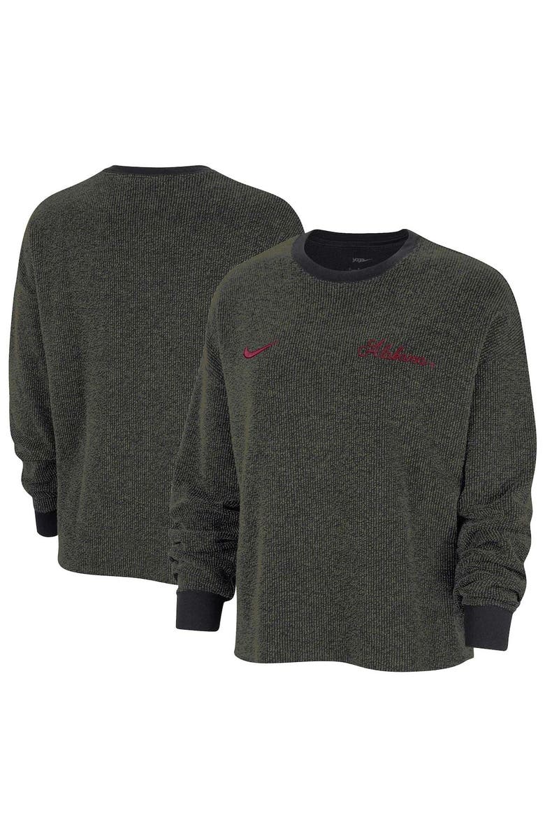 Nike Women's Nike  Black Alabama Crimson Tide Yoga Script Pullover Sweatshirt, Main, color, Black