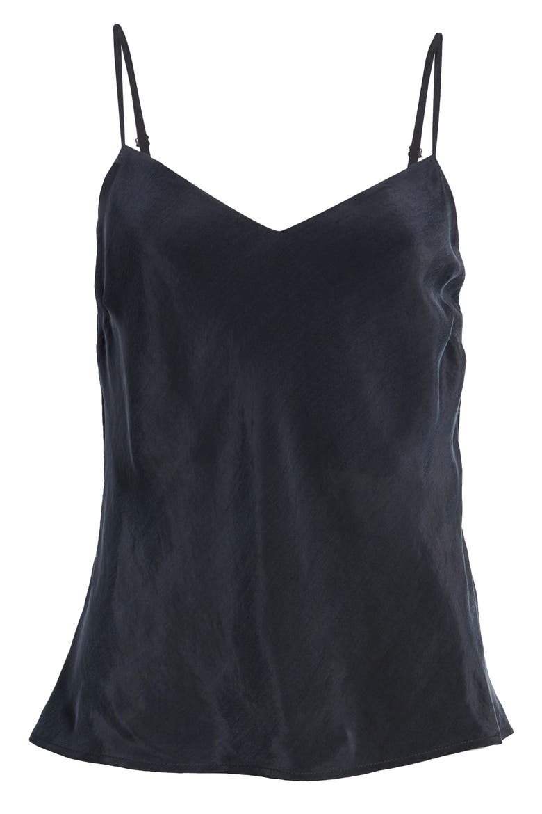 Scarlet Matte Satin Camisole, Alternate, color, TRUE BLACK