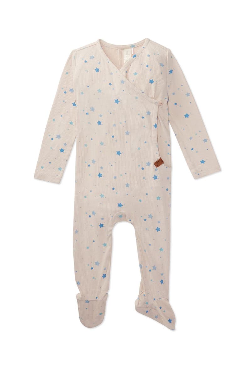 Ribbed Rayon Star-Studded Footie, Main, color, Blue Bell