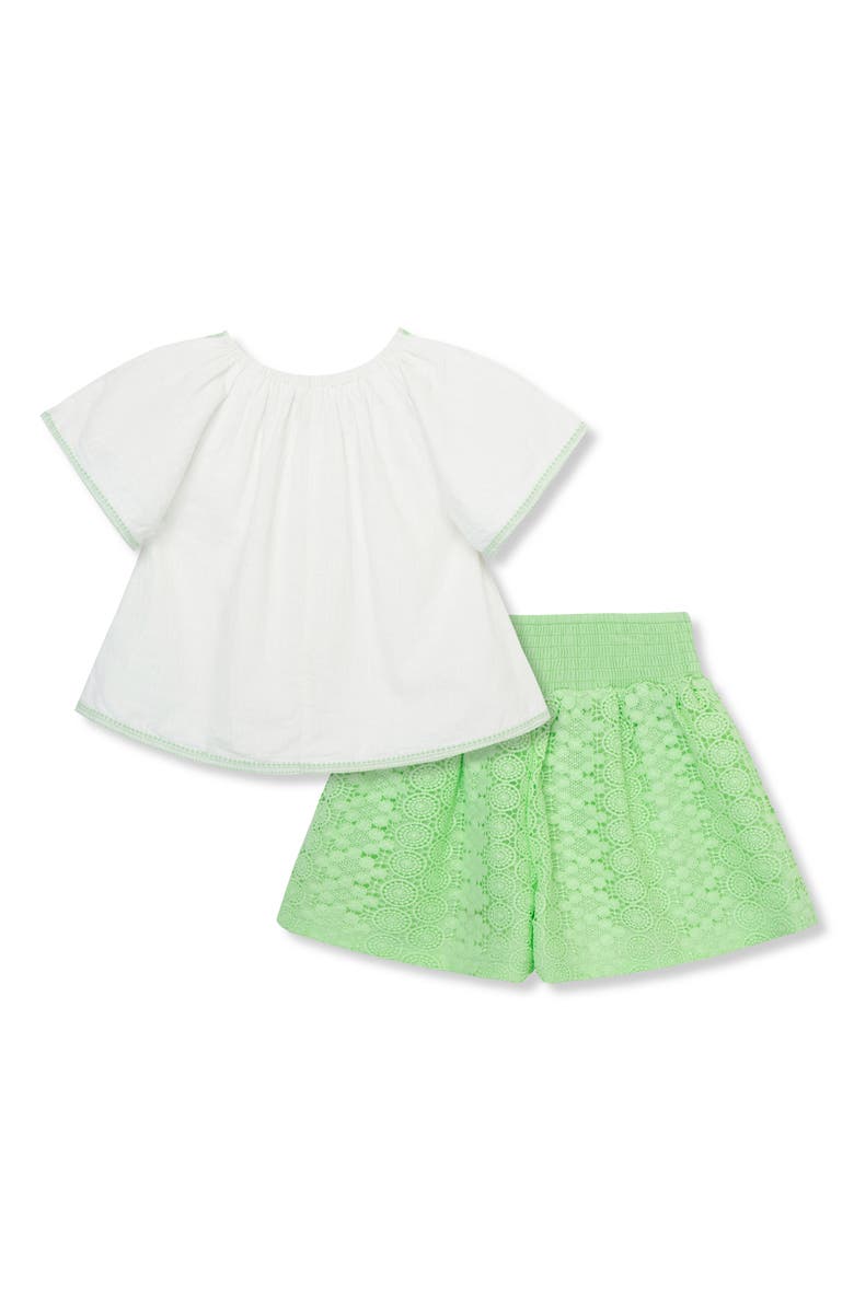 Peek Aren't You Curious Kids' Embroidered Gauze Lace Top & Shorts Set, Alternate, color, 