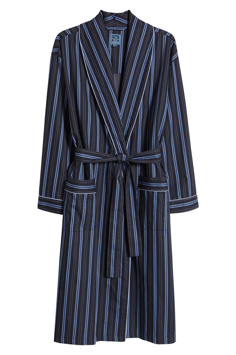 Sateen Shawl Collar Cotton Robe, Alternate, color, STONE