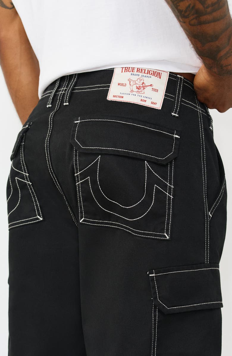 True Religion Convertible Zipper Cargo Pants, Alternate, color, Jet Black