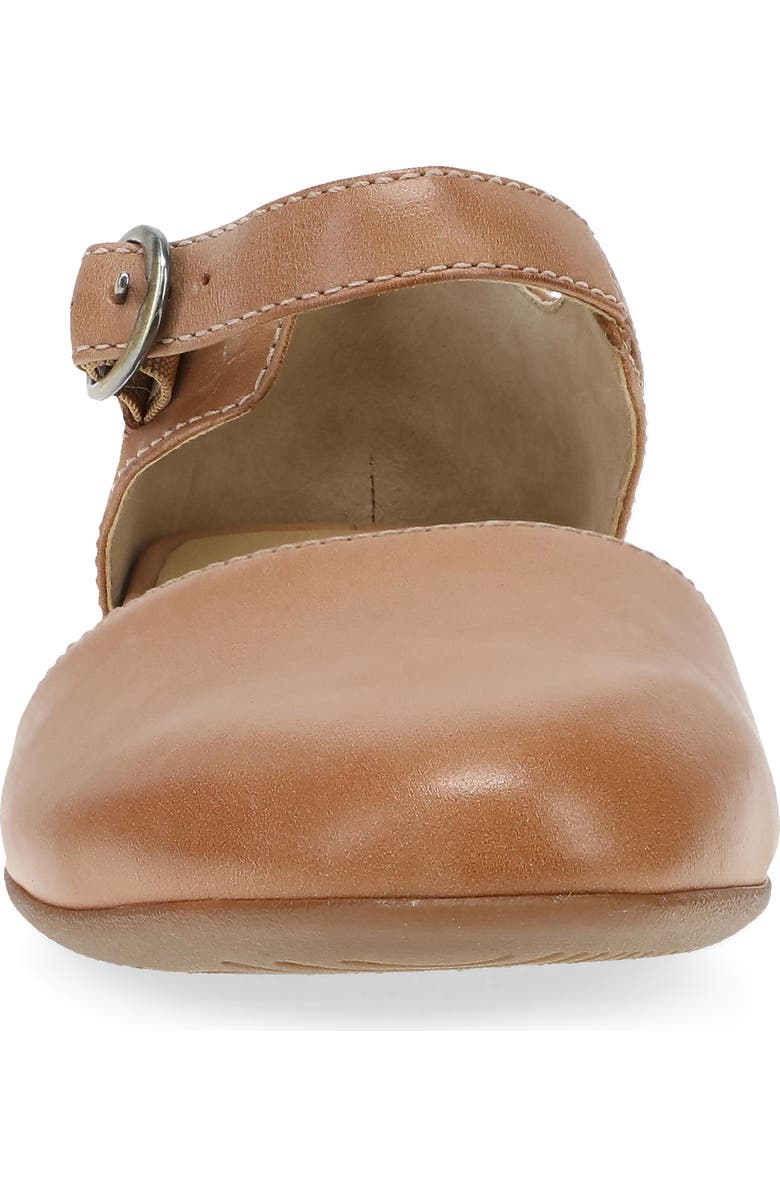 Dansko Liv Ankle Strap Flat, Alternate, color, Tan Burnished Nappa