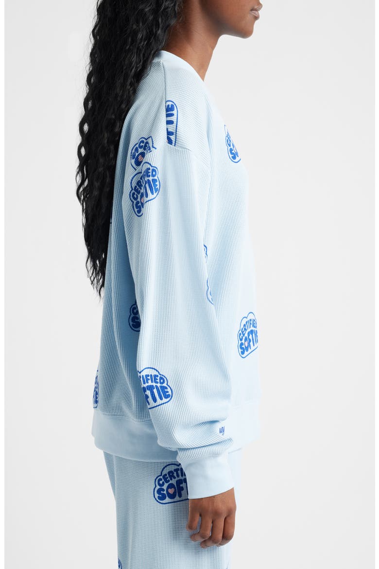 Certified Softie Waffle Knit Fleece Graphic Sweatshirt, Alternate, color, BLUE