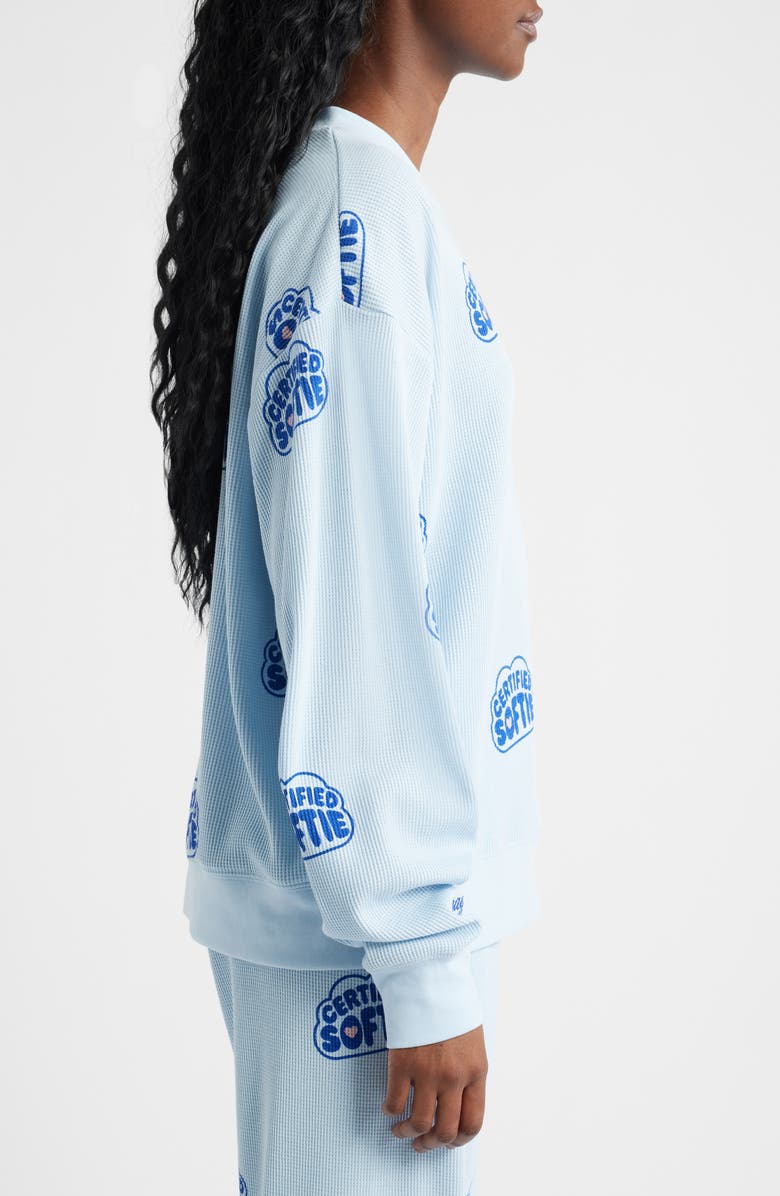 THE MAYFAIR GROUP Certified Softie Waffle Knit Fleece Graphic Sweatshirt, Alternate, color, Blue