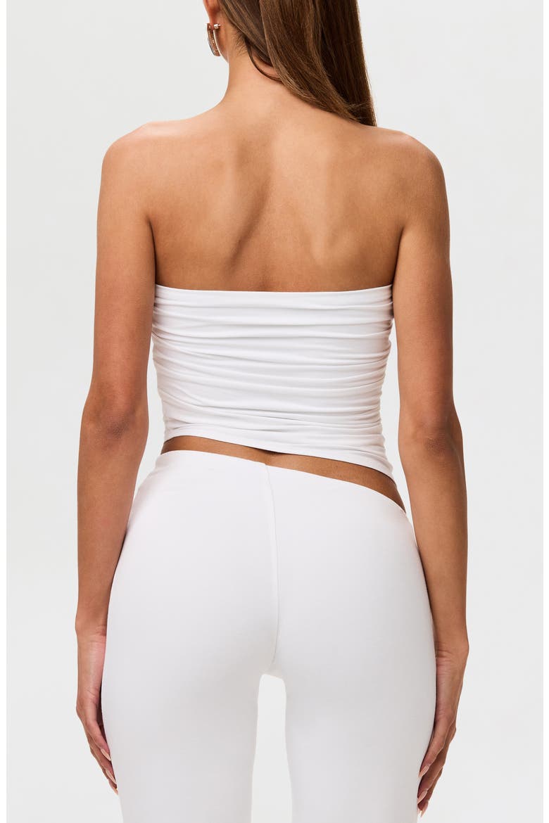 Strapless Asymmetric Hem Tube Top, Alternate, color, WHITE