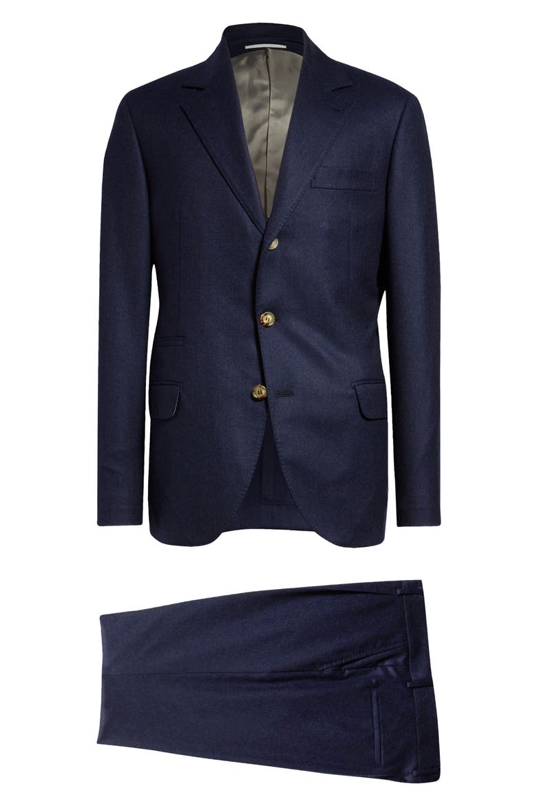 Wool Flannel Suit, Main, color, C396-DARK BLUE