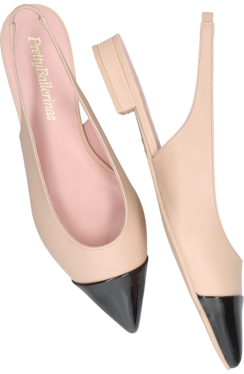 Pretty Ballerinas Pointed Toe Heeled Slingback, Alternate, color, Beige
