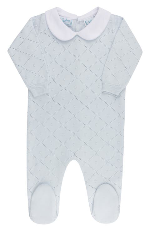 Peter Pan Diamond Knit Romper