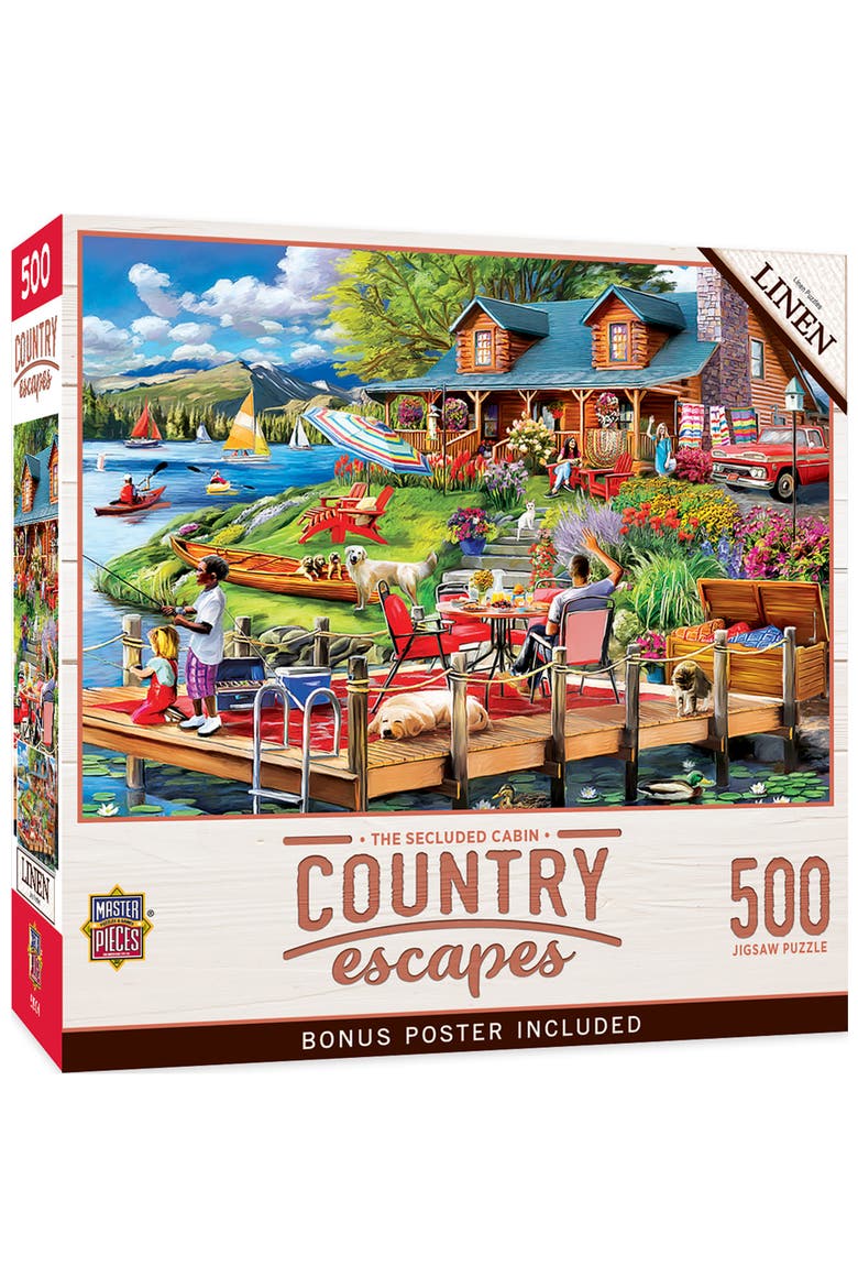 The Secluded Cabin 500 Piece Puzzle, Main, color, Multicolor