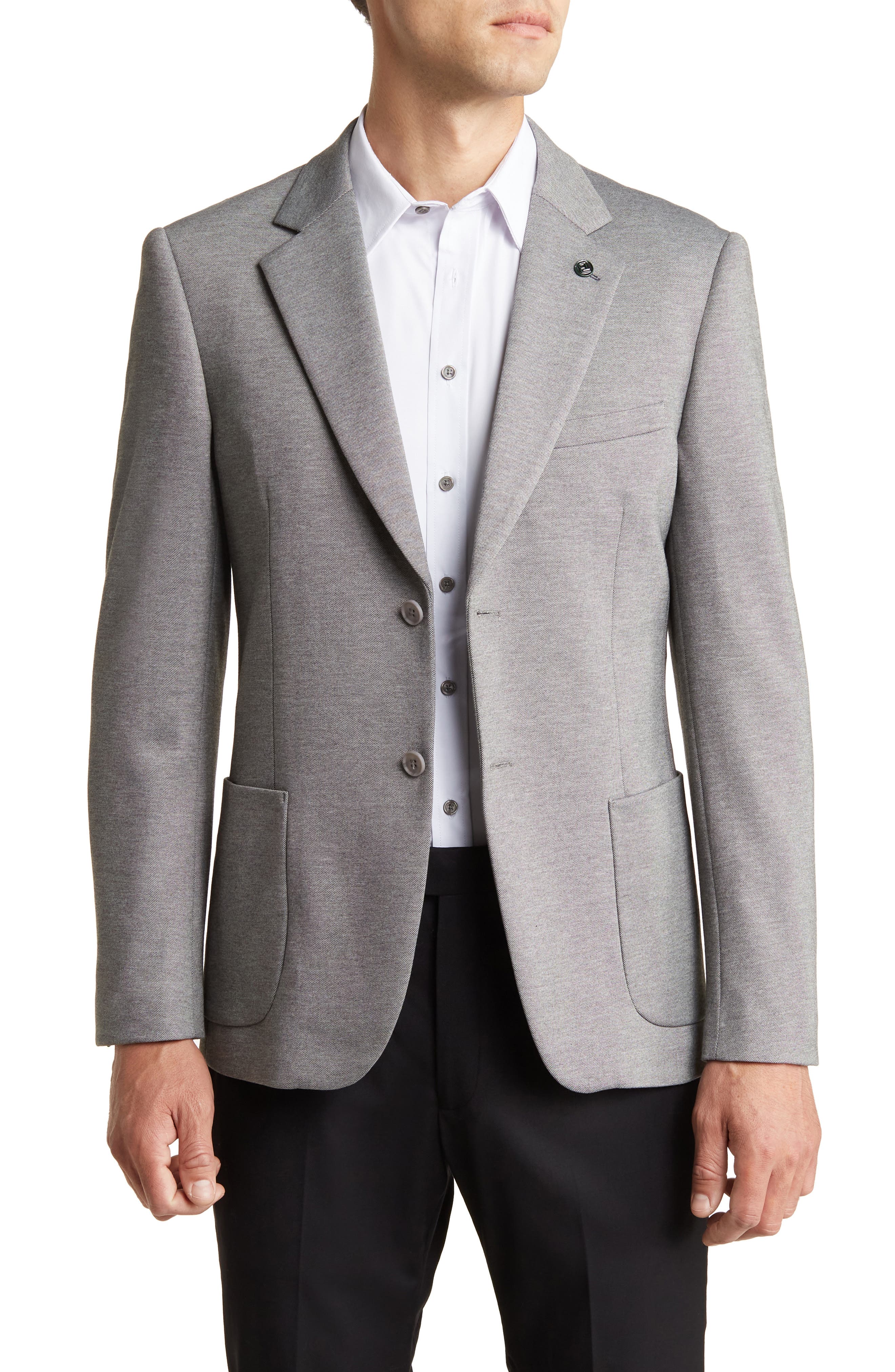 Notch Collar Two Button 4-Way Stretch Jacket