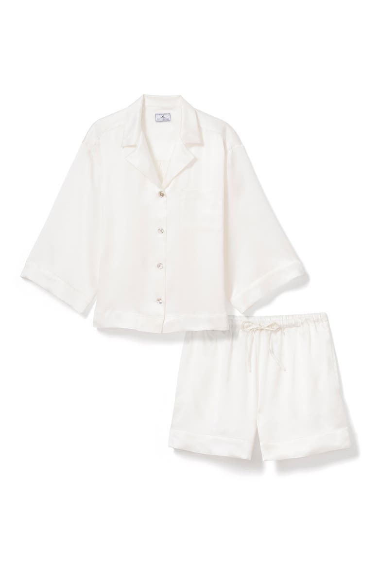 Olivia Silk Pajamas, Alternate, color, WHITE