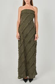 Endless Rose Ruffle Strapless Maxi Dress