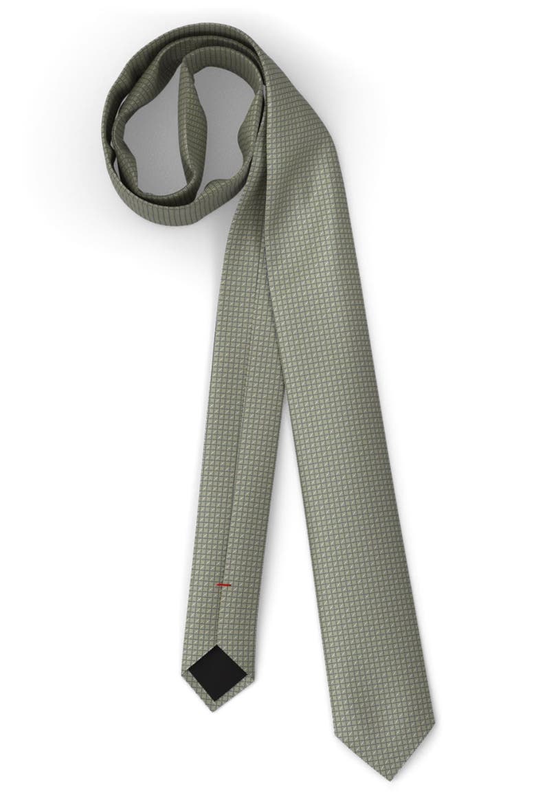 Geometric Silk Tie, Main, color, MEDIUM YELLOW