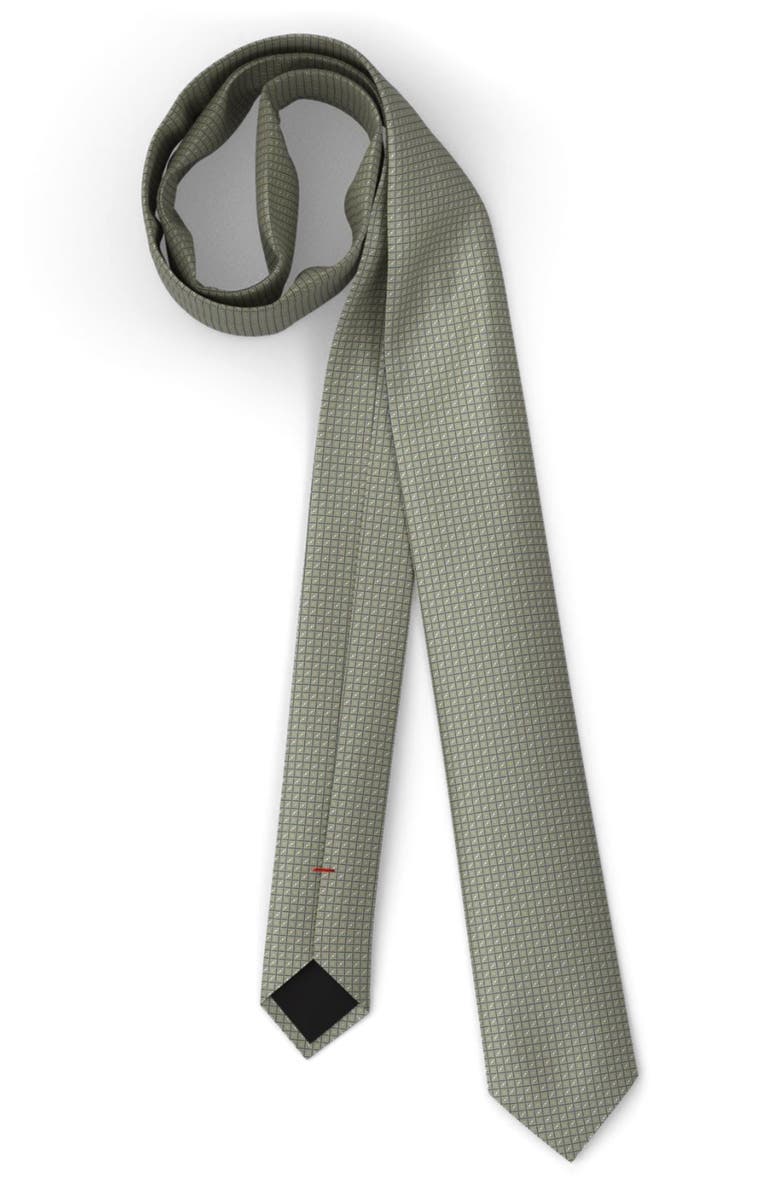 HUGO Geometric Silk Tie, Main, color, Medium Yellow