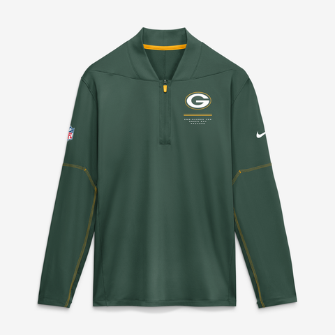 Men's Nike Green Green Bay Packers Sideline Logo Glory Midweight Dri-FIT Half-Zip Pullover