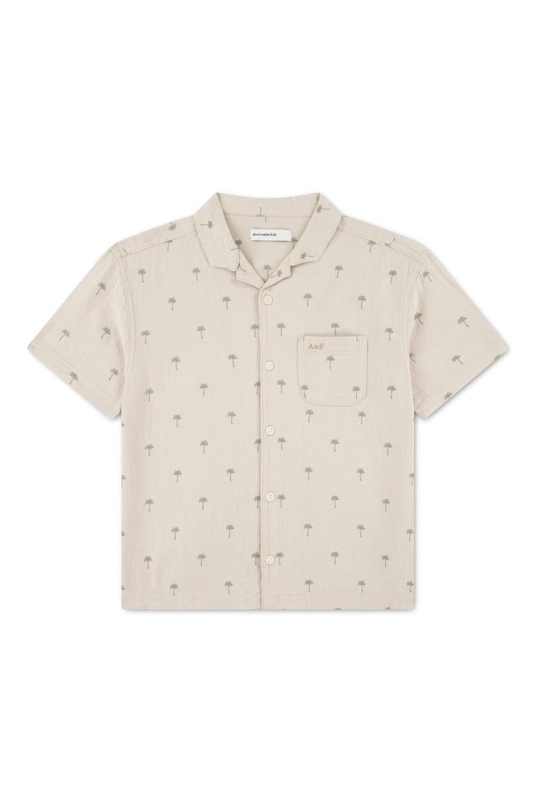 Kids' Linen Blend Camp Shirt, Main, color, SEAGRASS