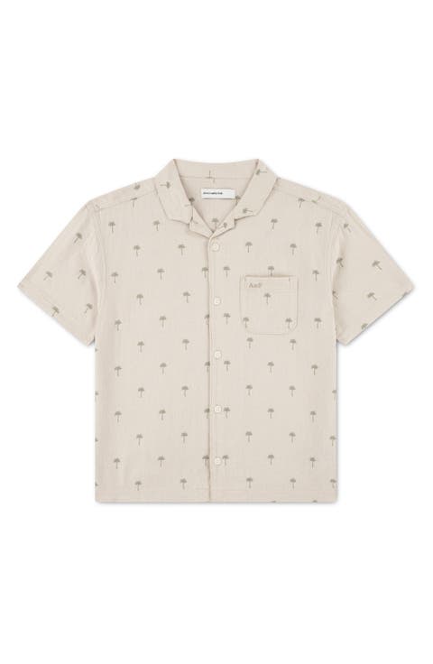 Kids' Linen Blend Camp Shirt
