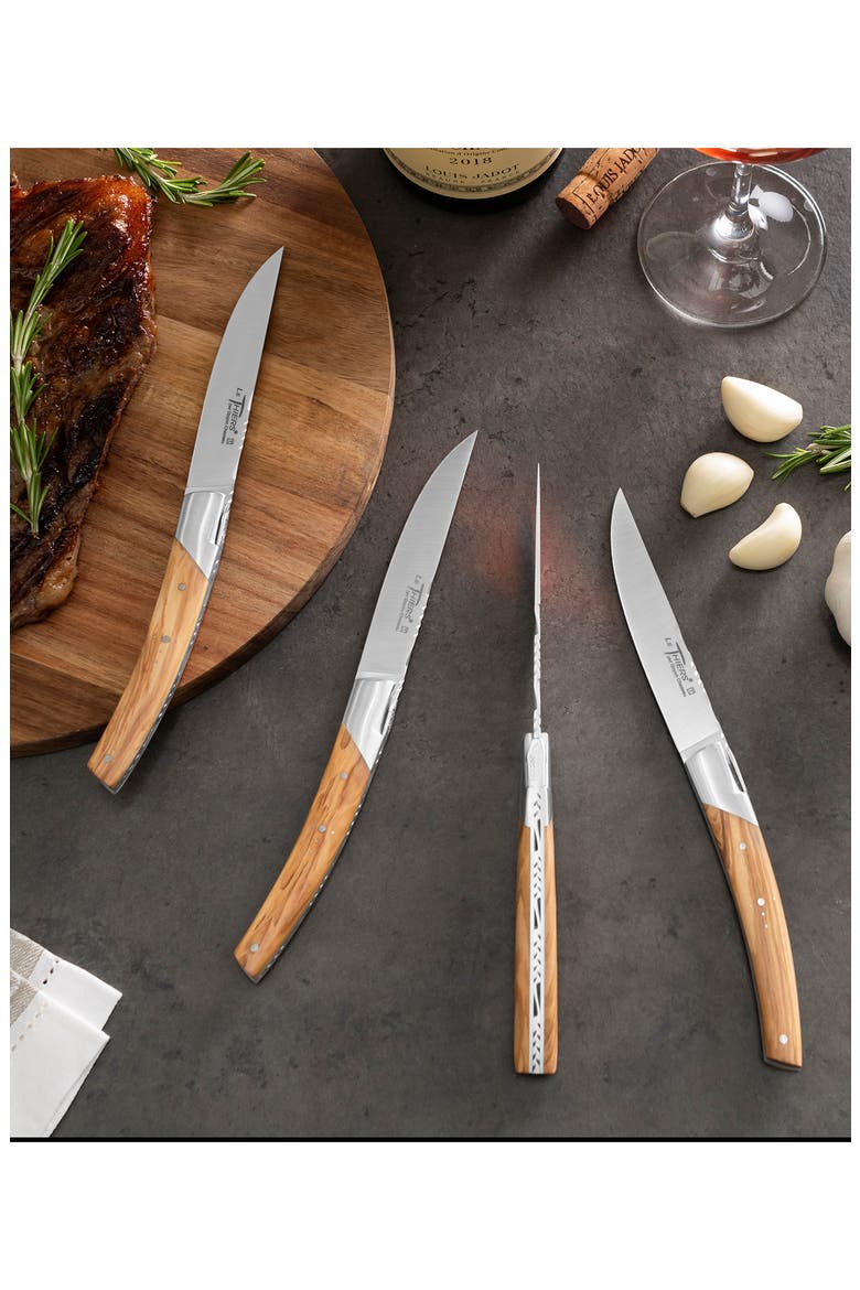 Set of 4 Pirou Castle Steak Knives, Alternate, color, WOOD