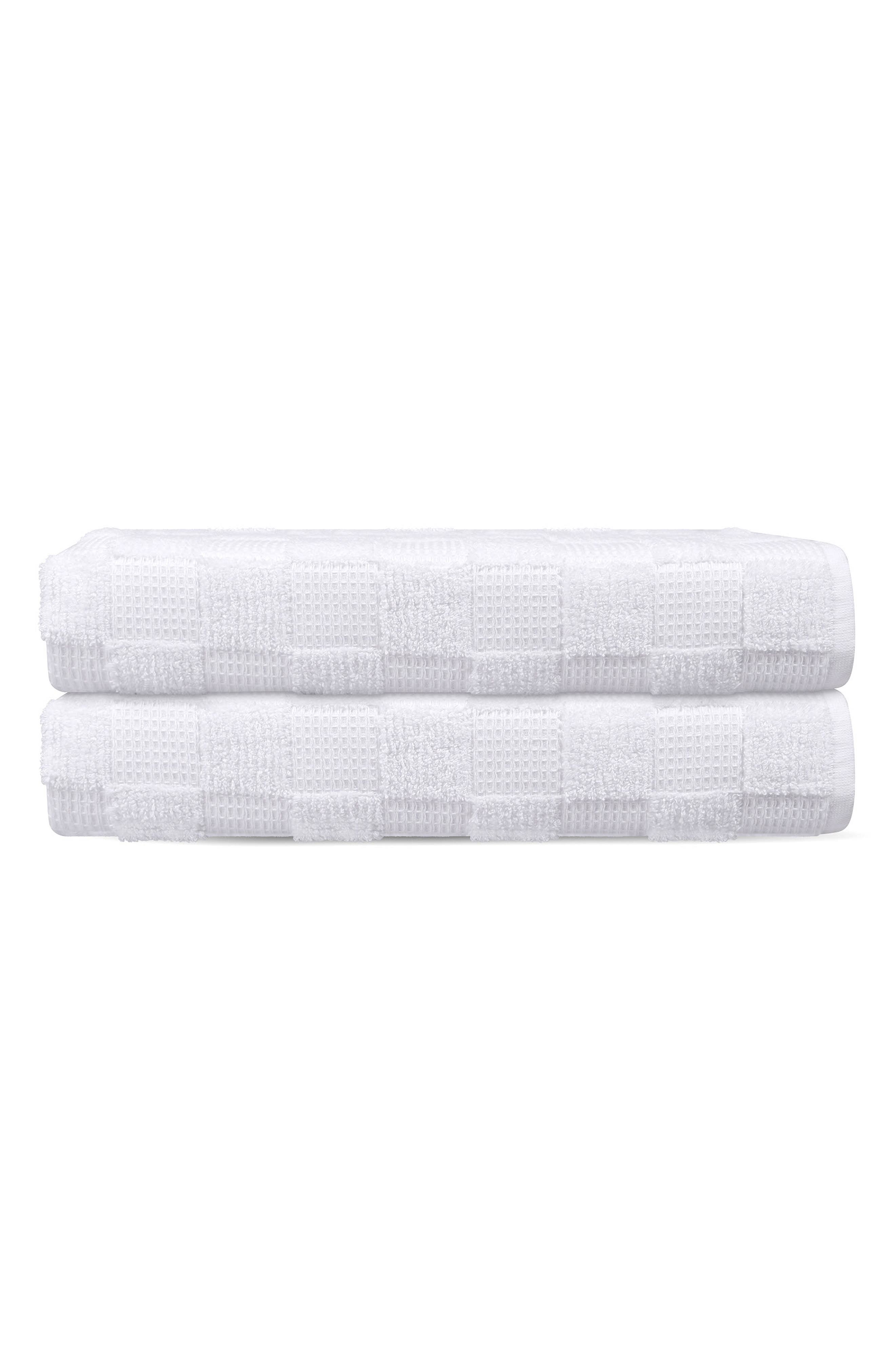 DePera Waffle Terry 2-Piece Turkish Cotton Bath Towel Set
