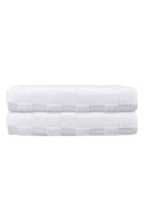 Waffle Terry 2-Piece Turkish Cotton Bath Towel Set