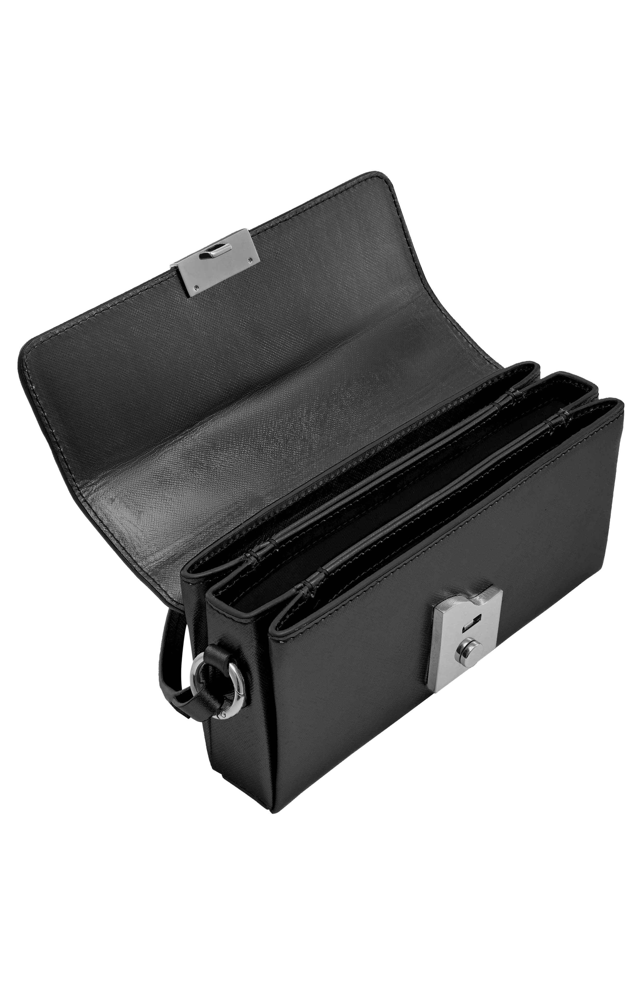 behno Micro Mary Soft Metallic Leather Crossbody Bag, Alternate, color, 