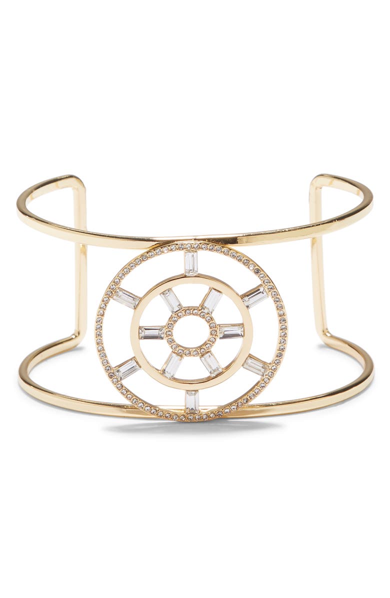 Vince Camuto Large T Circle Crystal Cuff, Main, color, 